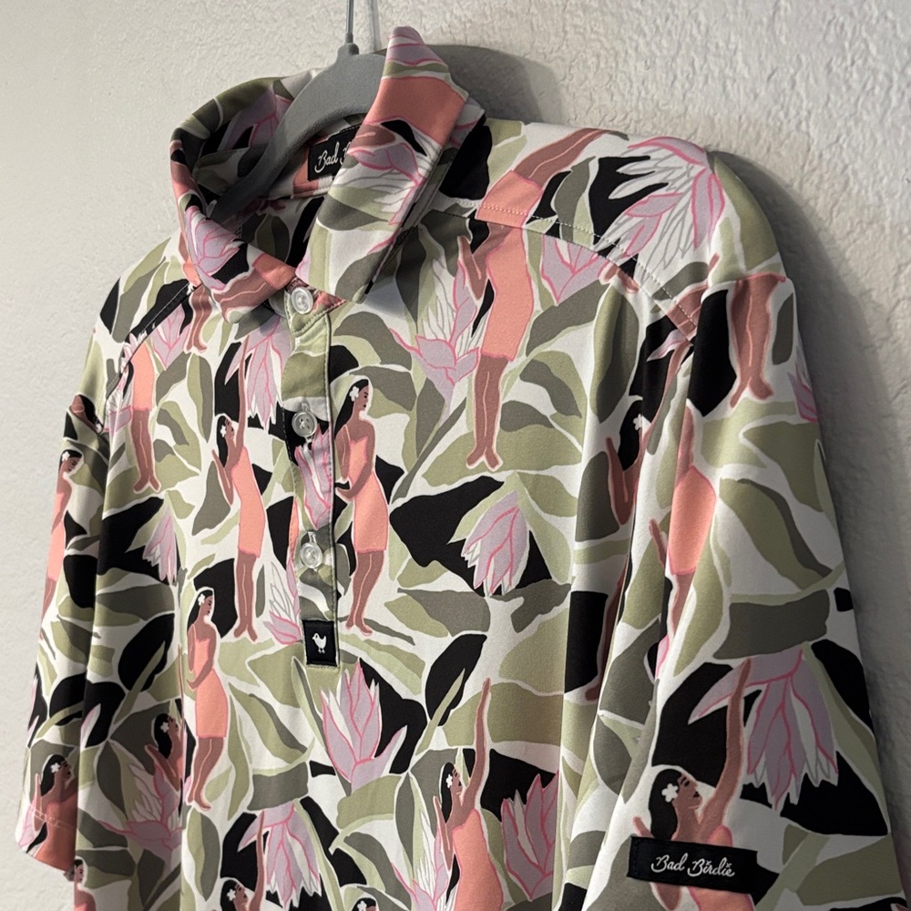 Bad Birdie Tropical Hula Performance Polo Shirt